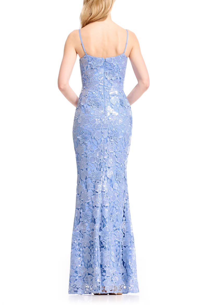 Giovanna Sequin Floral Lace Mermaid Gown, Alternate, color, SKY