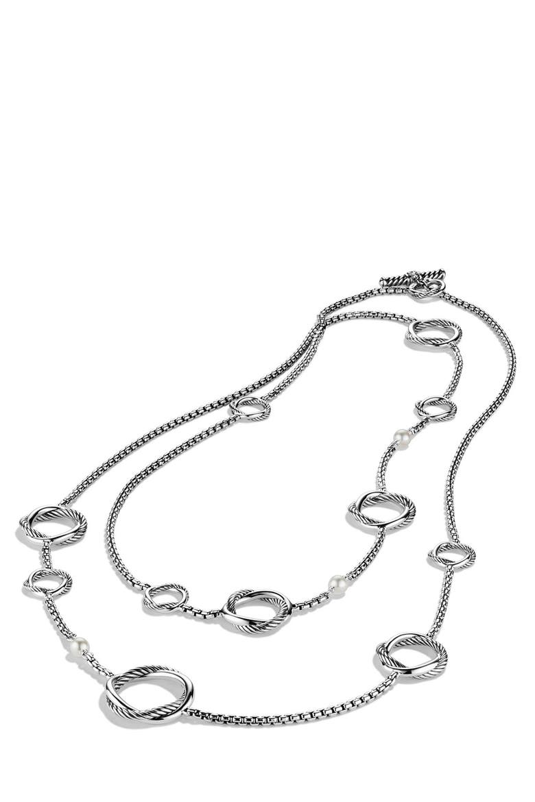 Infinity Necklace with Pearls, Alternate, color, PEARL