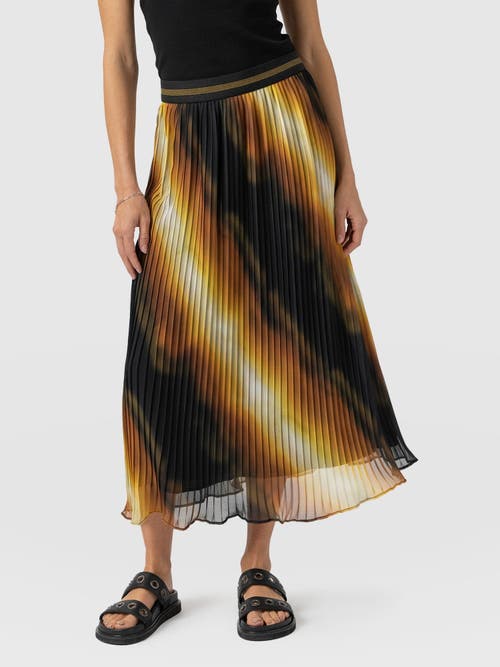 Saint + Sofia Aria Pleated Skirt In Yellow