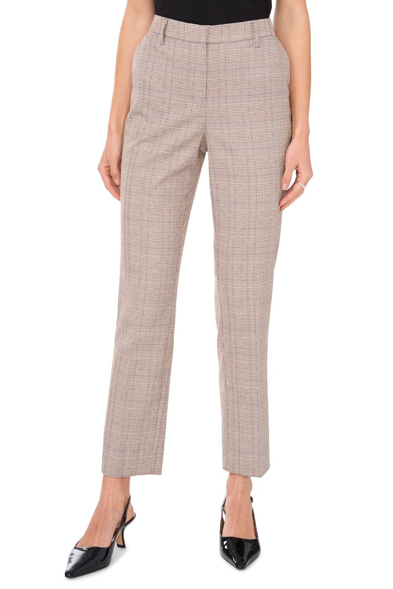 Plaid Straight Leg Pants, Main, color, WARM ASH