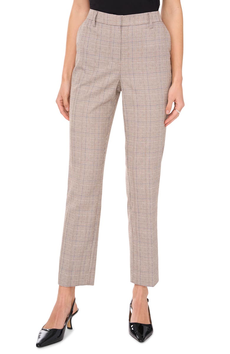 Halogen<sup>®</sup> Plaid Straight Leg Pants, Main, color, Warm Ash