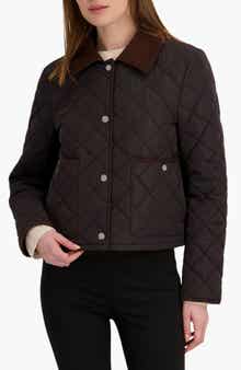 Tahari Haly Corduroy Collar Quilted Jacket