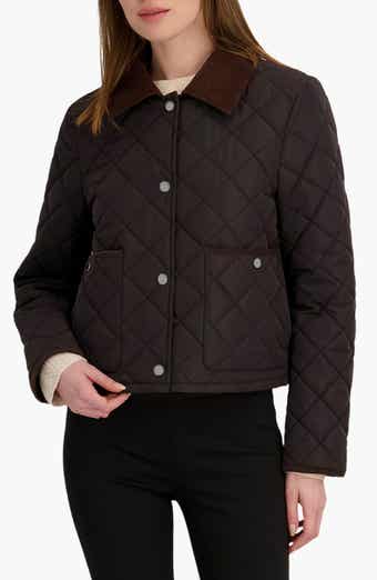 Tahari Haly Corduroy Collar Quilted Jacket