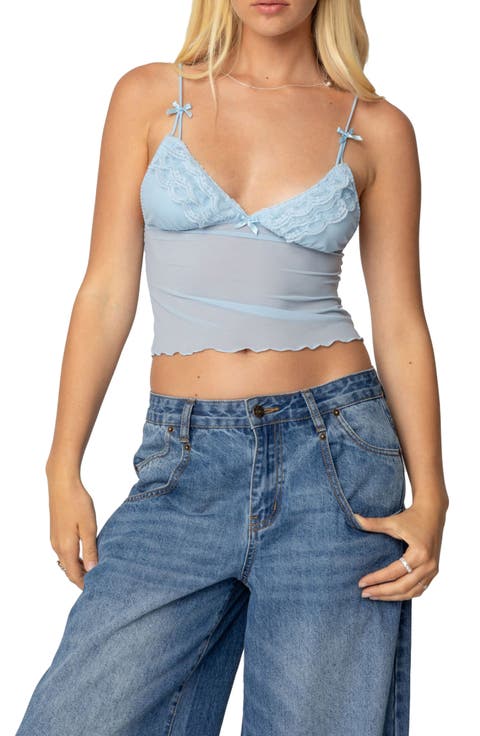 Berkley Lace Trim Sheer Mesh Camisole