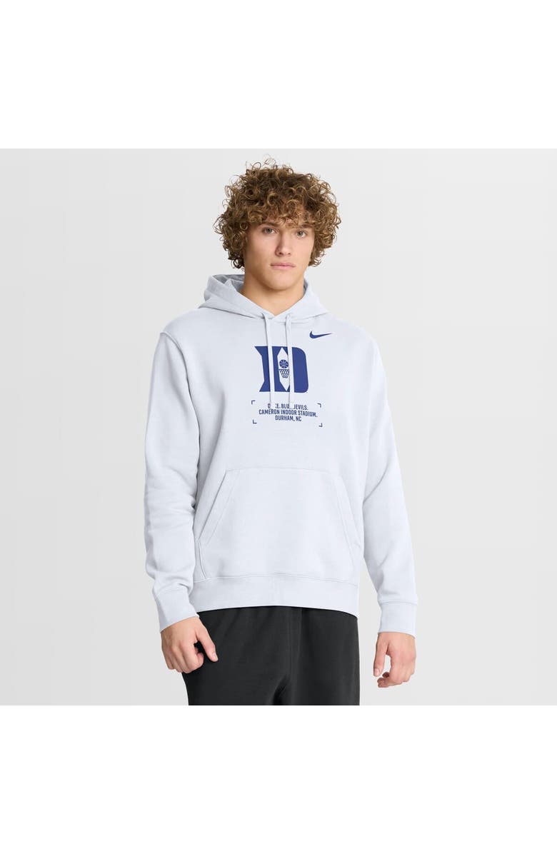 Nike Men's Nike White Duke Blue Devils Basketball Two-Hit Club Fleece Pullover Hoodie, Main, color, White