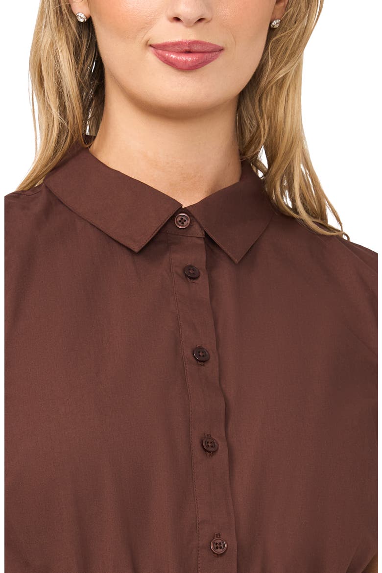 Tie Waist Cotton Shirtdress, Alternate, color, CHICORY COFFEE