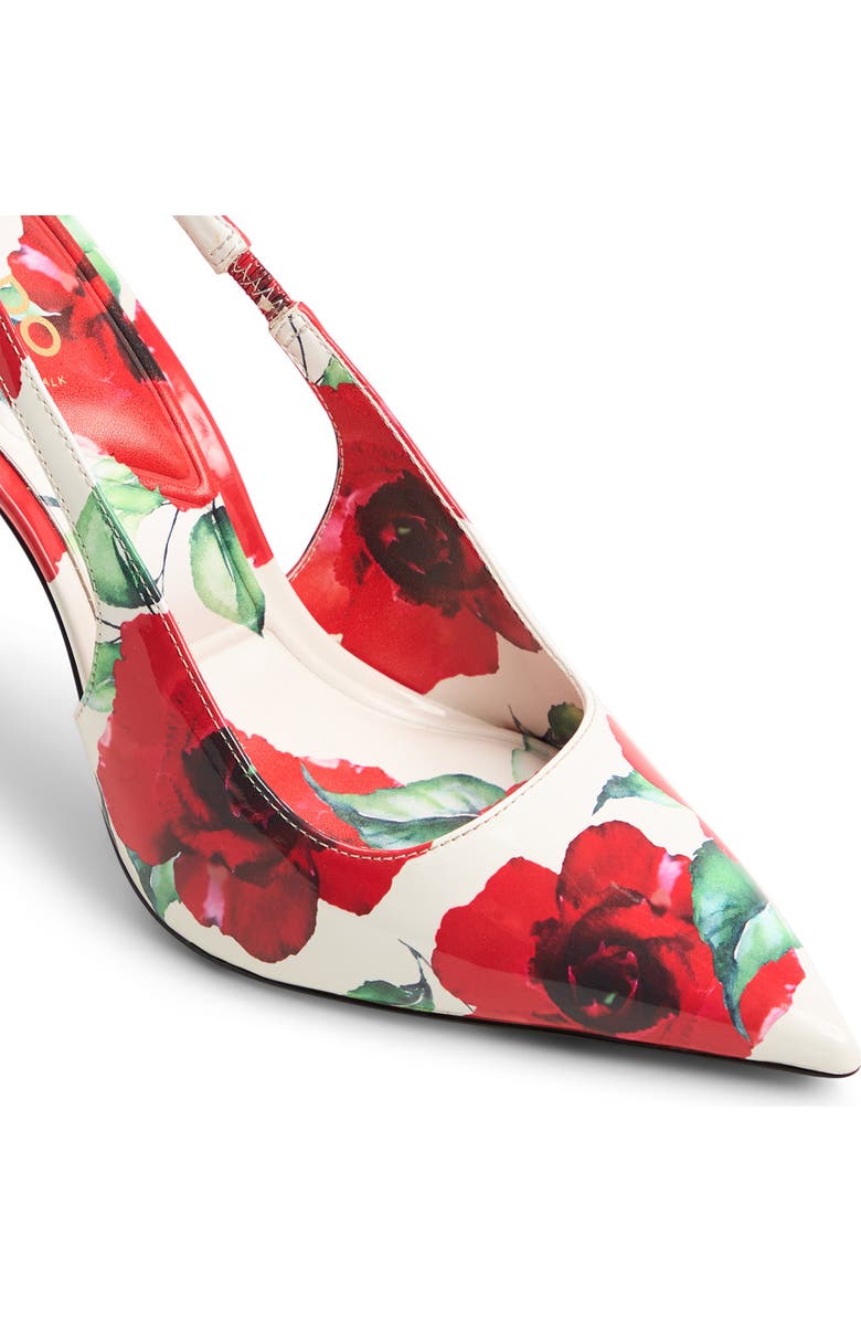 ALDO Lovebloom Pointed Toe Slingback Pump, Alternate, color, Red Multi