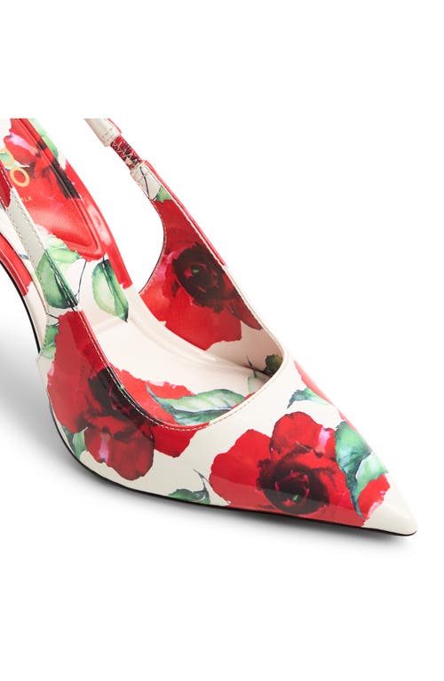 Aldo Lovebloom Pointed Toe Slingback Pump In Red Multi