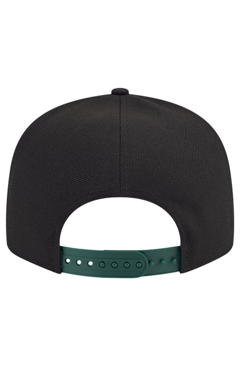 New Era Men's New Era White/Hunter Green Milwaukee Bucks Throwback Gradient Tech Font 9FIFTY Snapback Hat, Alternate, color, White