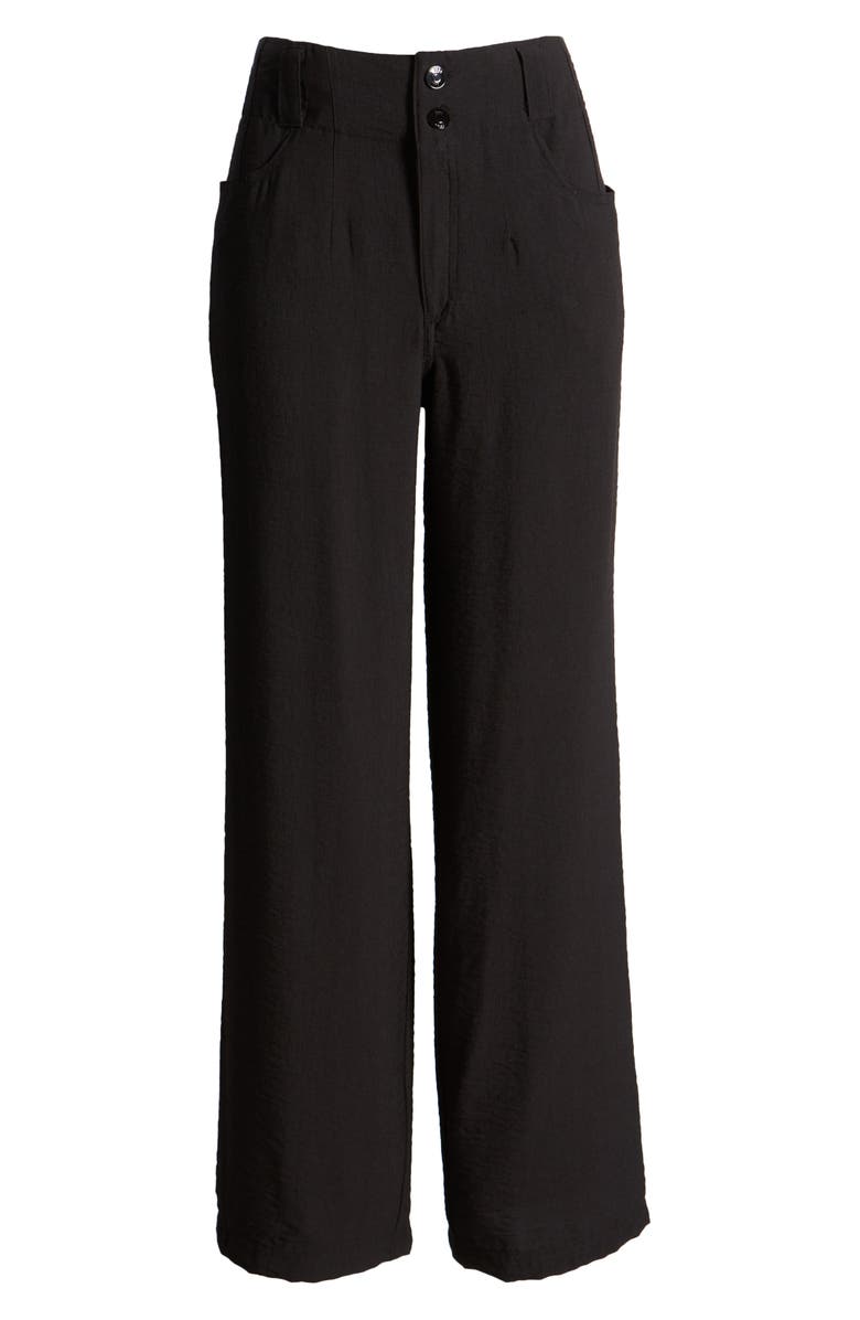 DKNY Crinkle High Waist Wide Leg Pants, Alternate, color,