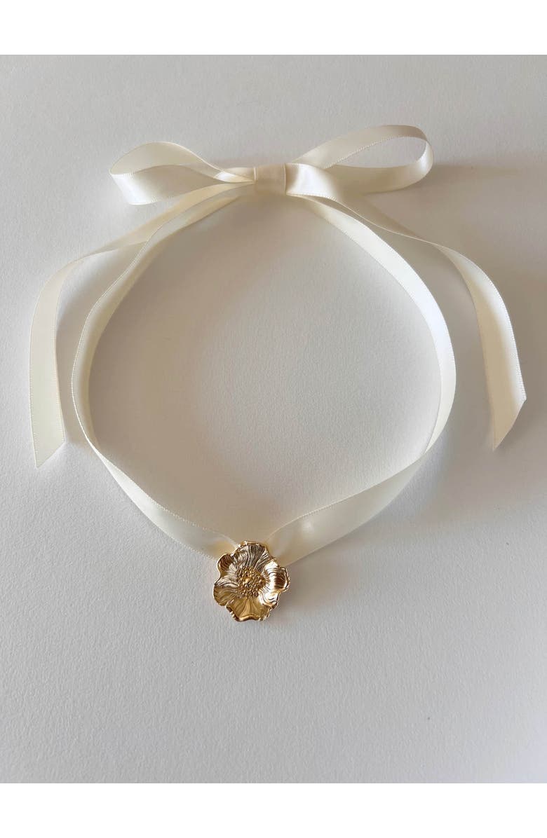 Astor & Orion Poppy Ribbon Choker, Alternate, color, Gold