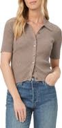 PAIGE Lianne Short Sleeve Cotton Blend Polo Sweater