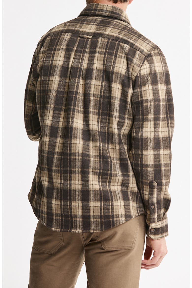 Plaid Knit Flannel Shirt, Alternate, color, BROWN