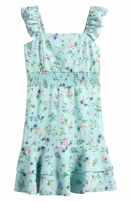 Kids' Ruffle Clip Dot Chiffon Dress