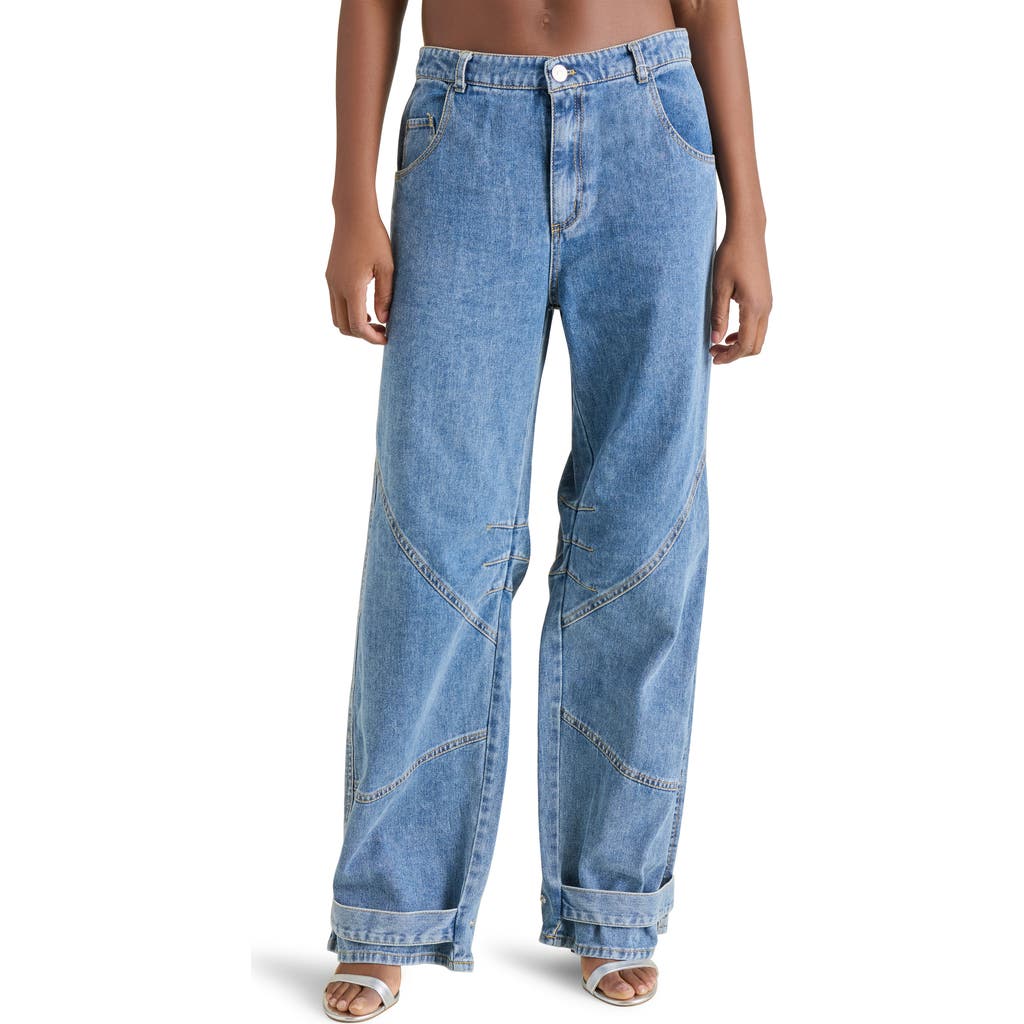 Steve Madden Tre High Rise Jeans In Dark Blue In Blue Denim