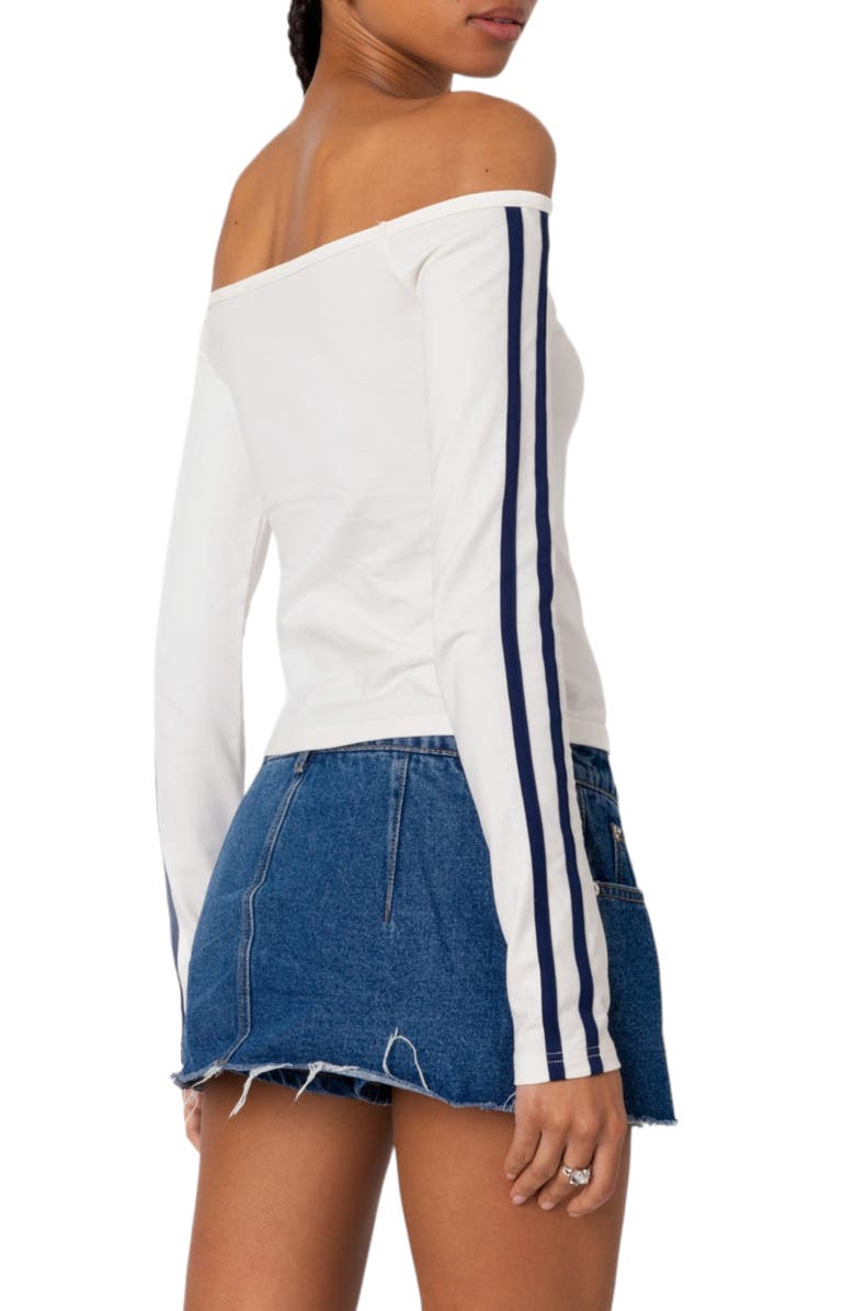 EDIKTED '90s Off the Shoulder Top, Alternate, color, White