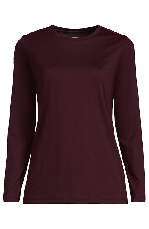 Lands' End Relaxed Supima Cotton Long Sleeve Crew Neck T-shirt In Black