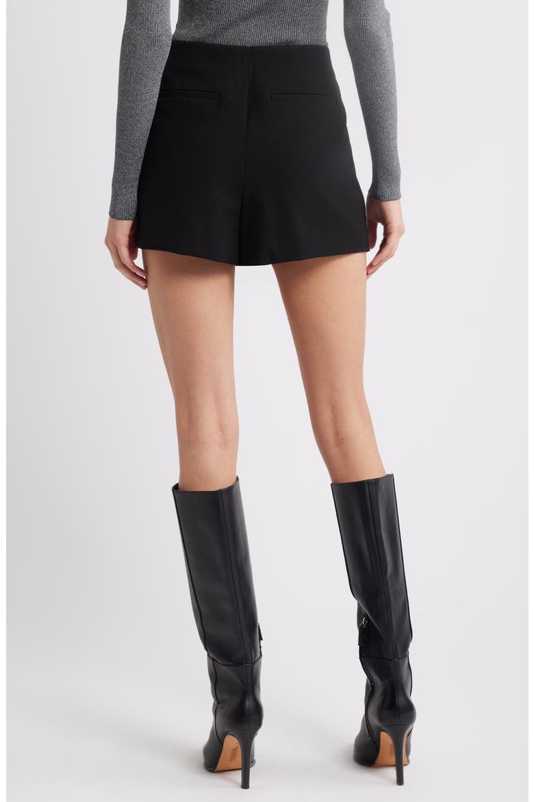 Tailored Faux Wrap Mini Skort, Alternate, color, BLACK