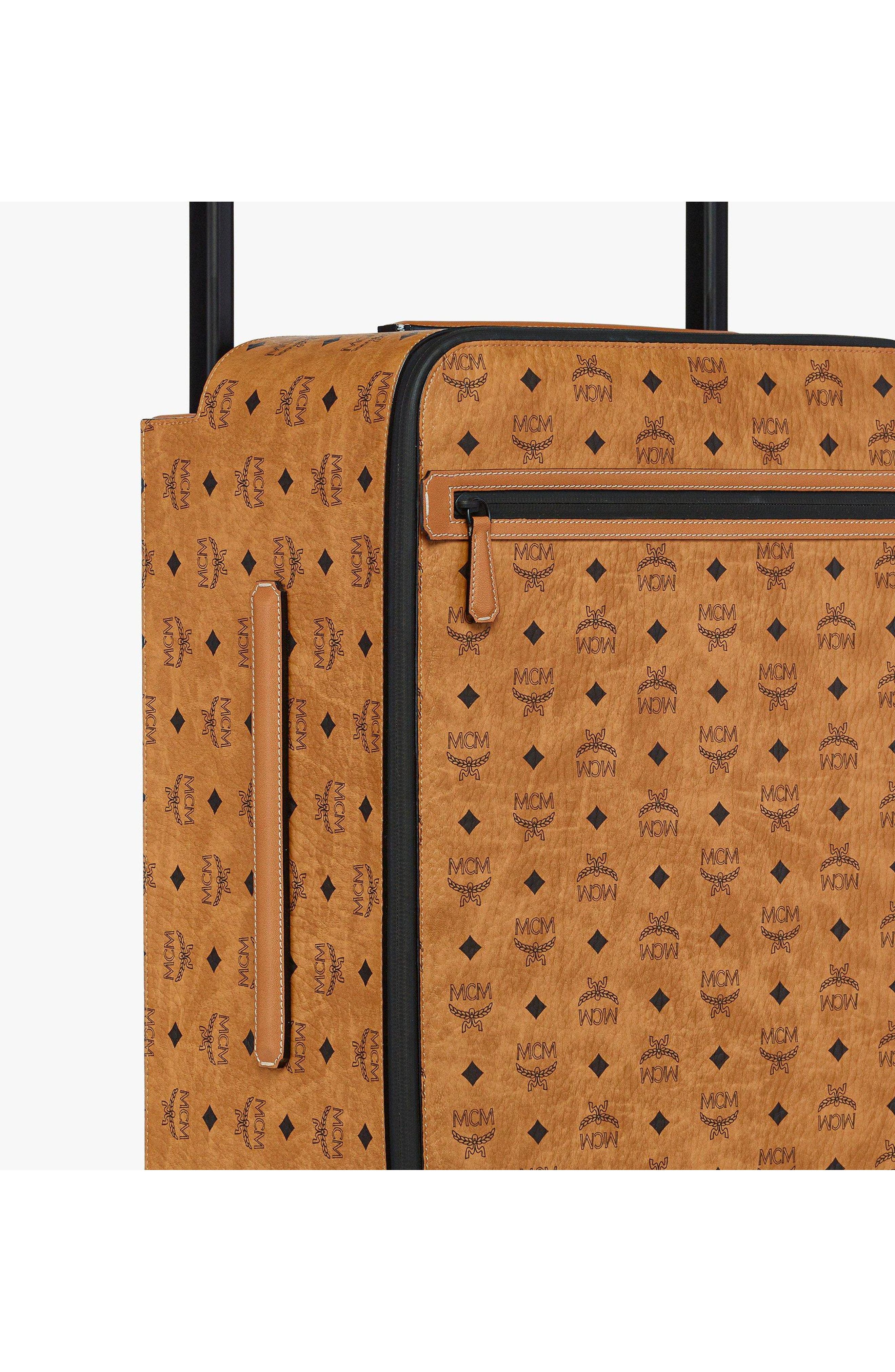 MCM Ottomar Cabin Trolley in Visetos, Alternate, color, Cognac