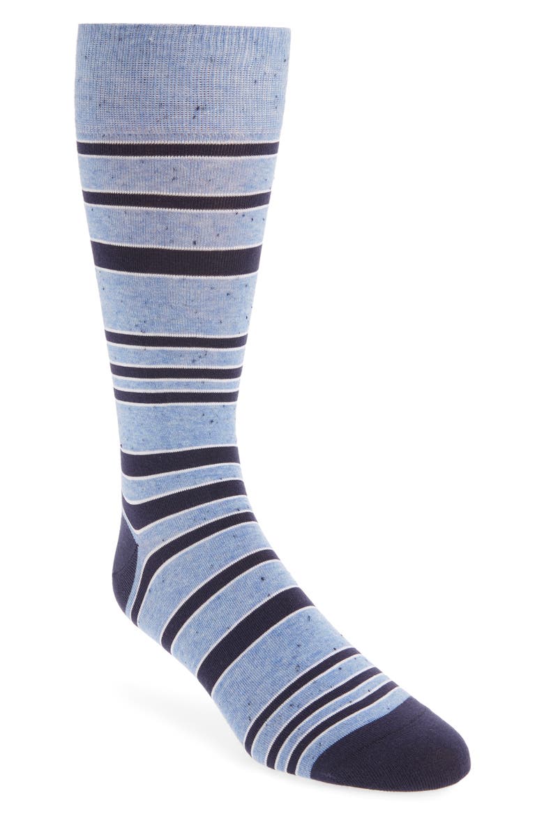 Stripe Socks, Main, color, MID BLUE HEATHER