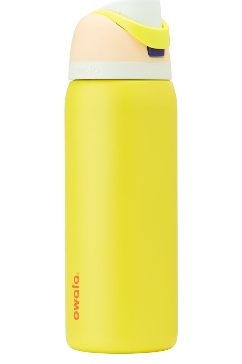 32oz. FreeSip Stainless Steel Water Bottle, Main, color, LEMON LIMEADE
