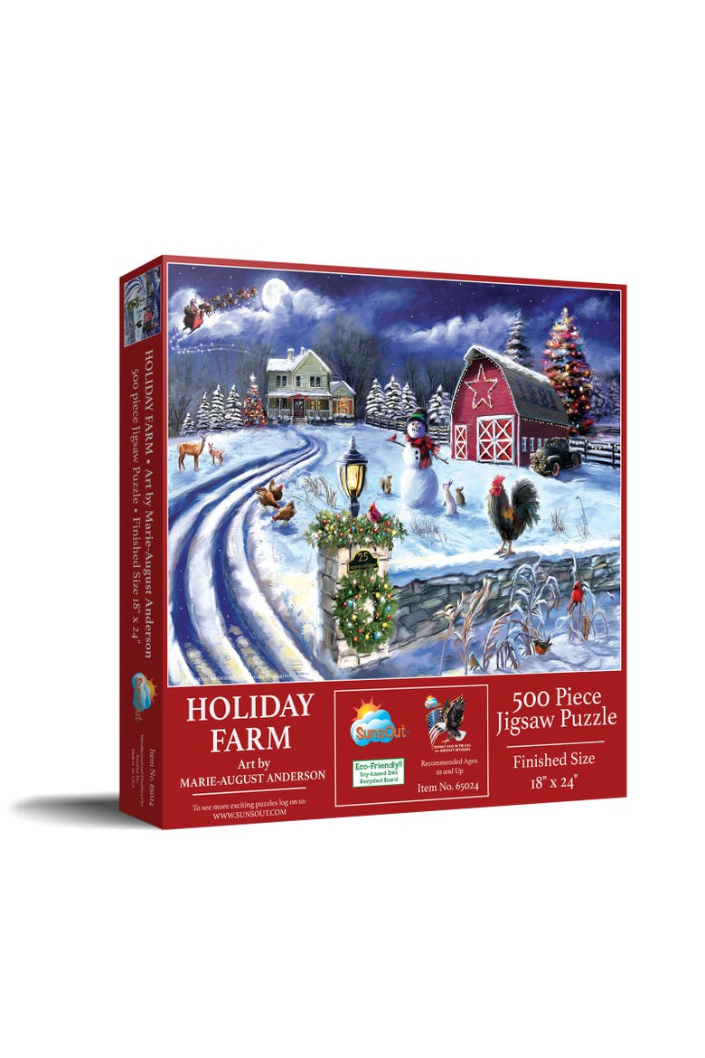 Holiday Farm Road 500 piece Jigsaw Puzzle for Adults, Main, color, Multicolor