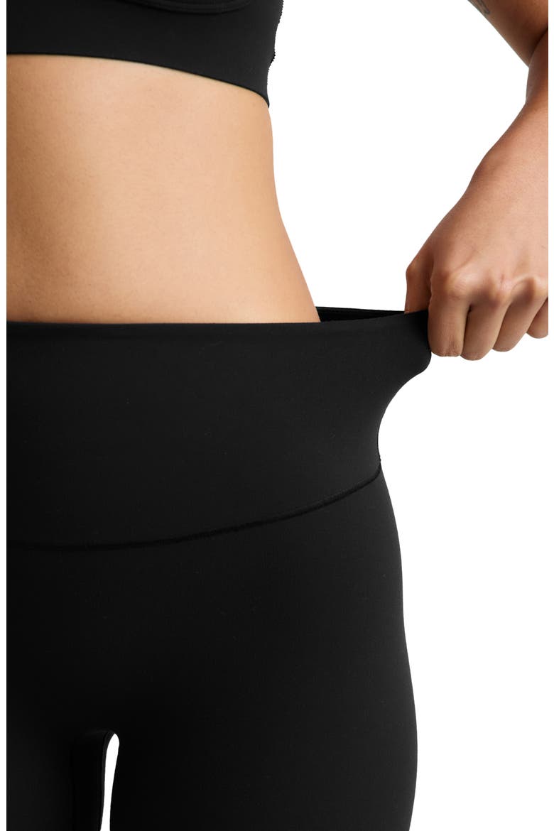 GlowZone High Waist Midi Leggings, Alternate, color, PITCH BLACK