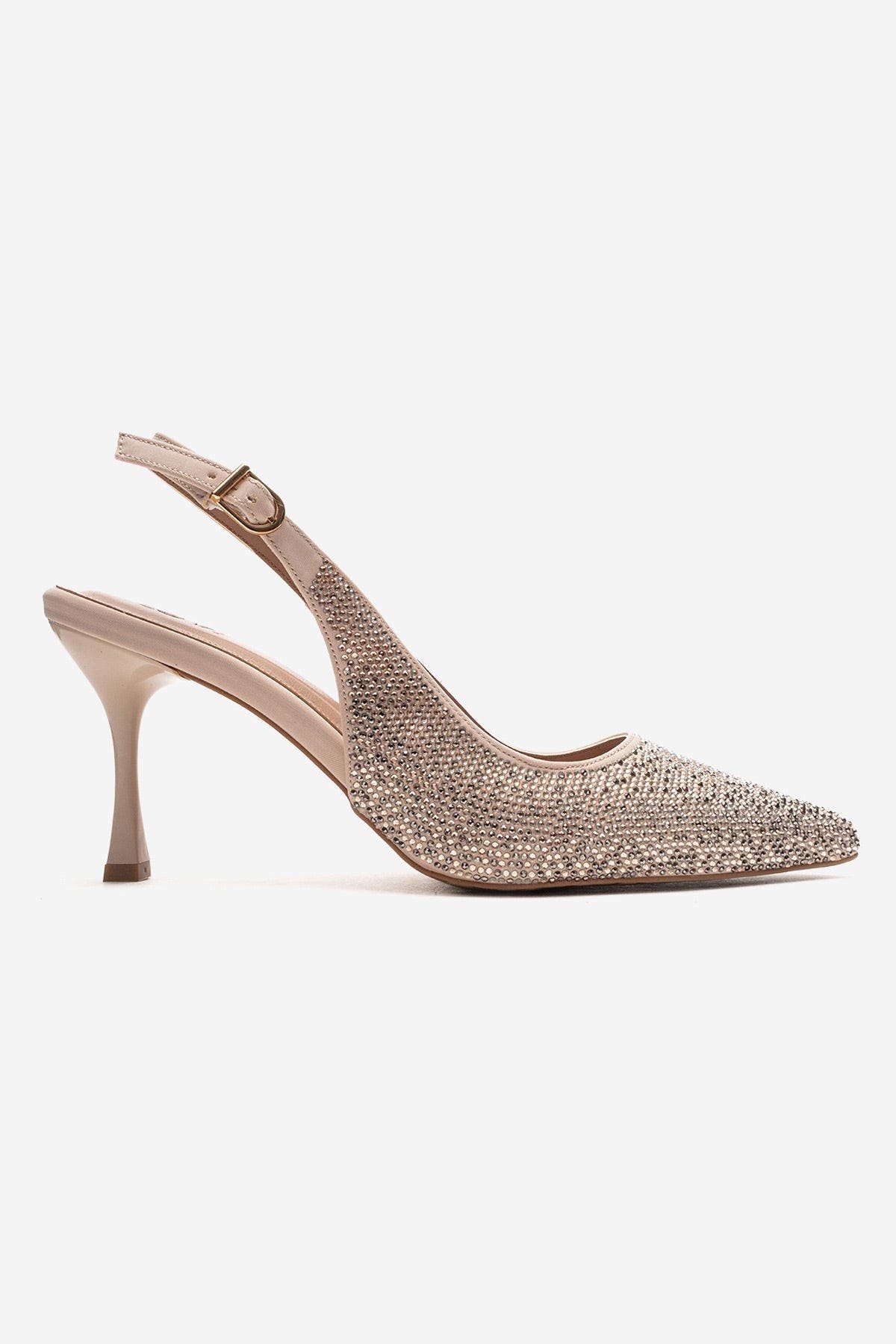 Prologue Shoes Johanna Slingback Embellished Stiletto Pump, Alternate, color, Nude