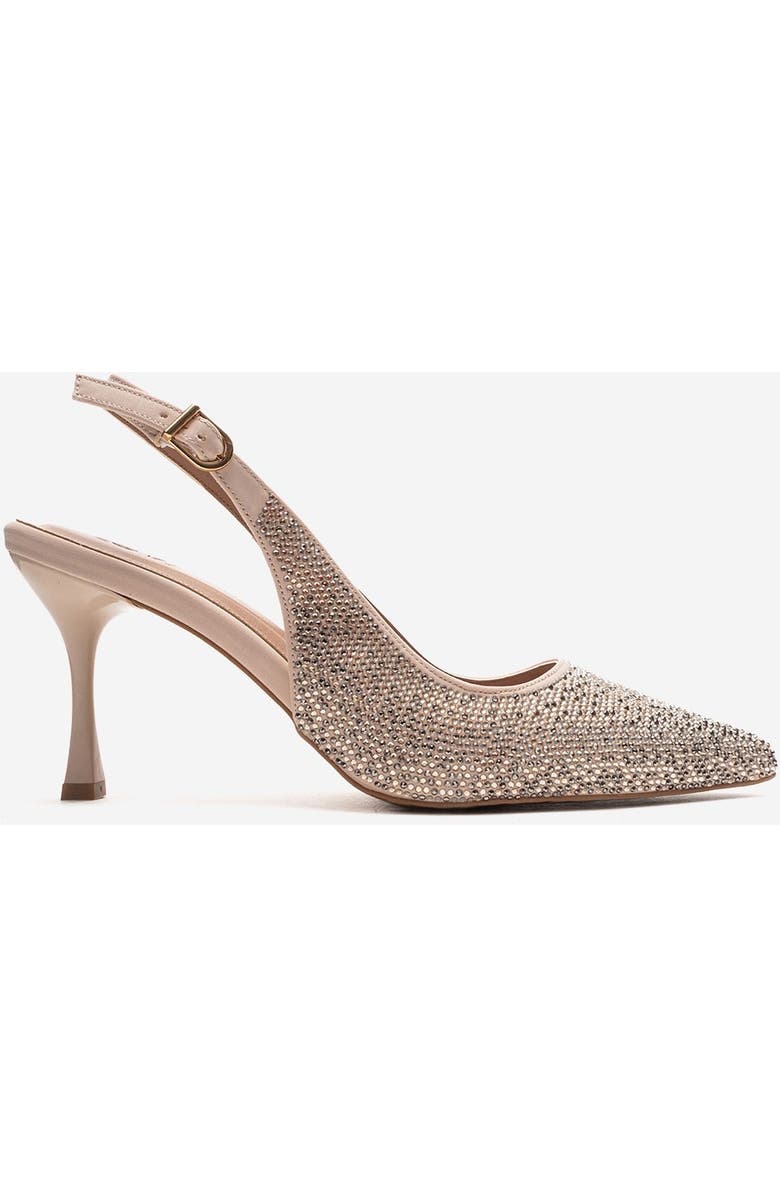 Prologue Shoes Johanna Slingback Embellished Stiletto Pump, Alternate, color, Nude