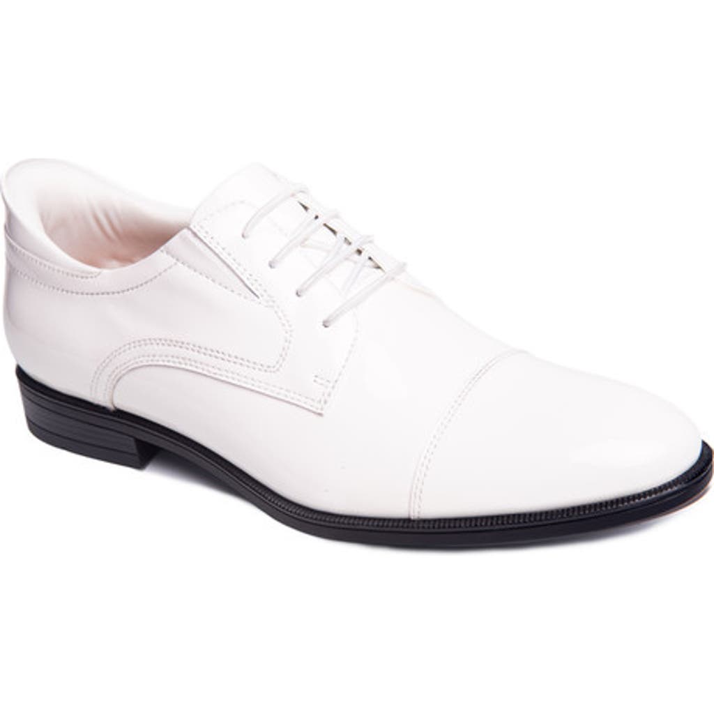 Marc Joseph New York Baker Street Hands Free Technology Leather Cap Toe Dress Oxford In White