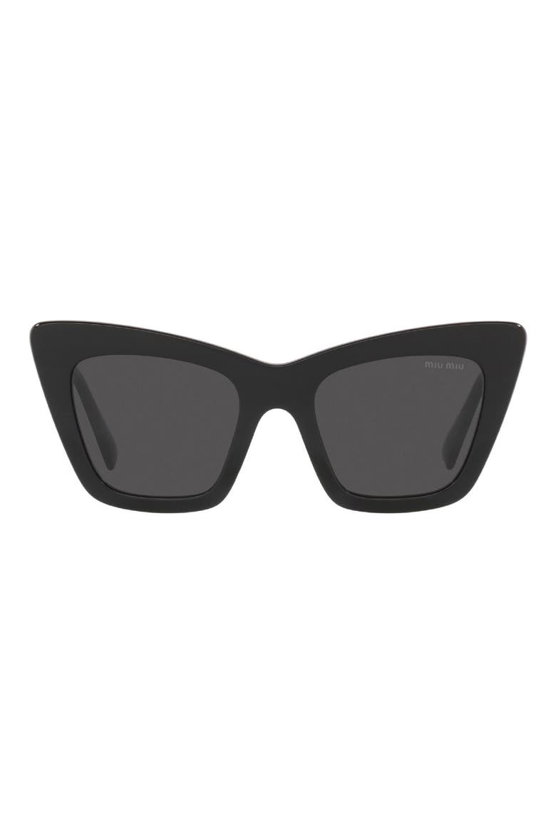 50mm Cat Eye Sunglasses, Main, color, DARK GREY