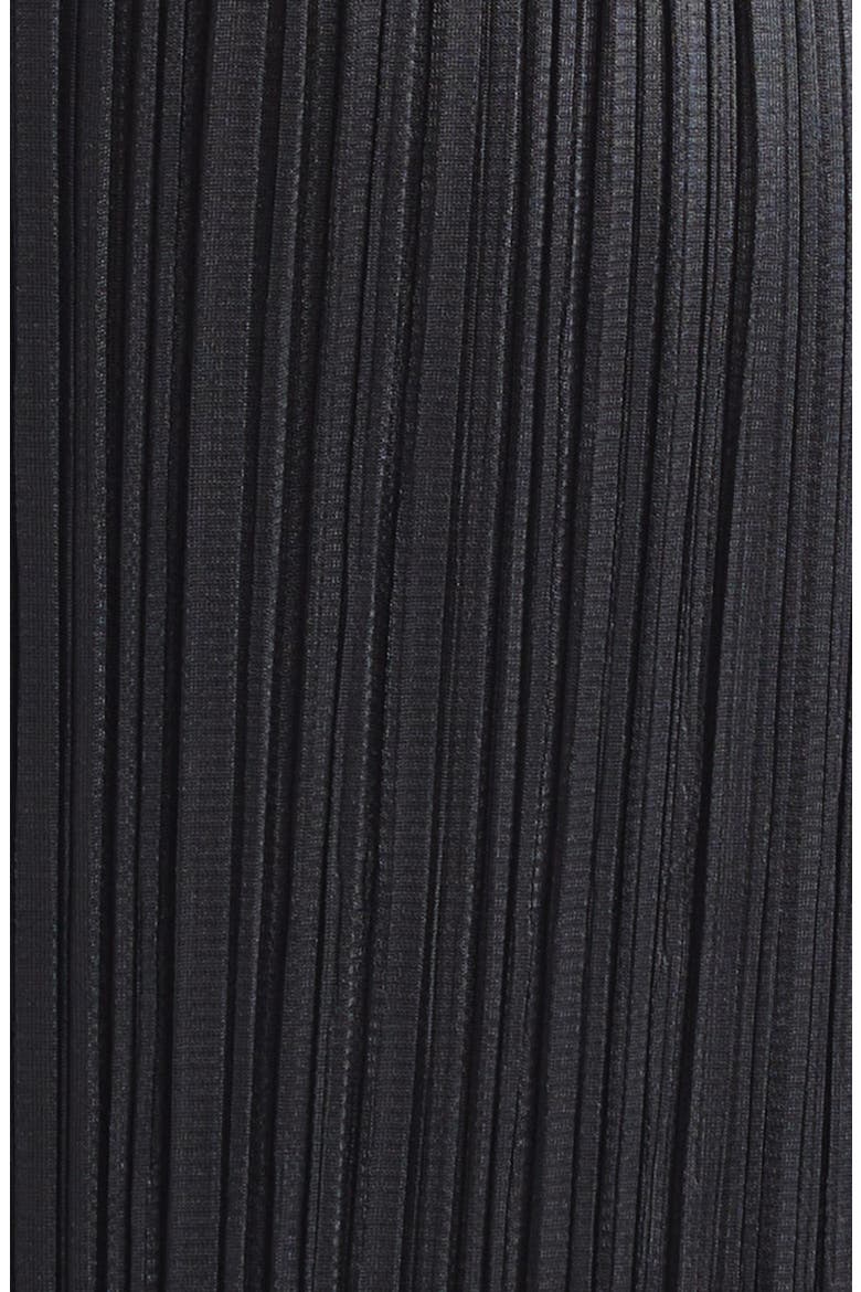 Facade Pleated Wrap Skirt, Alternate, color, BLACK