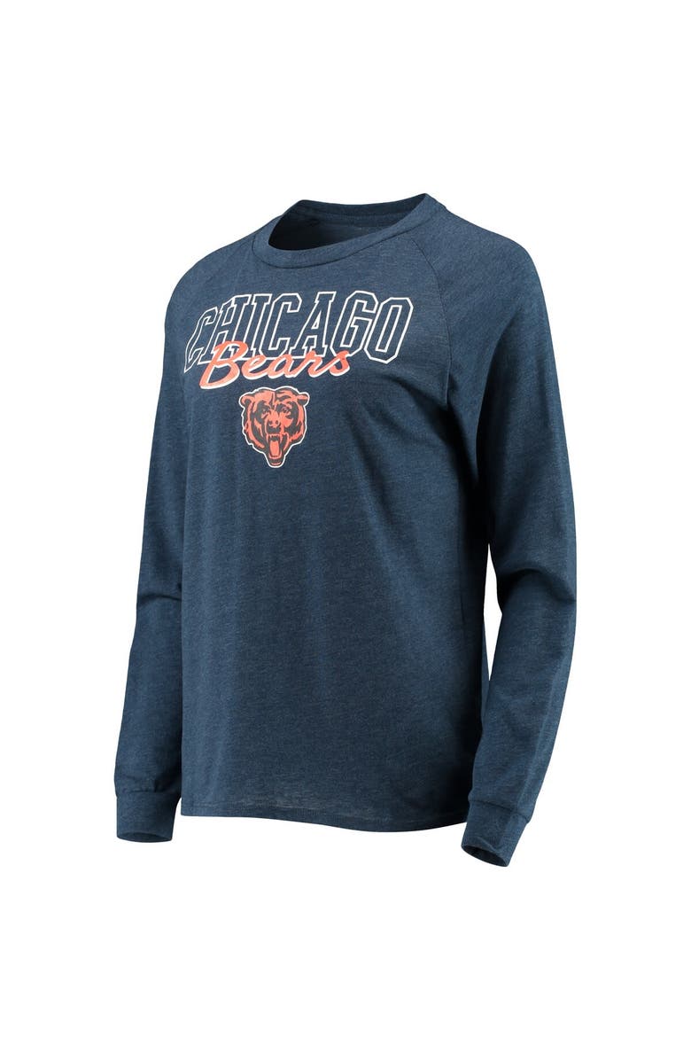 CONCEPTS SPORT Women's Concepts Sport Navy Chicago Bears Meter Knit Long Sleeve Raglan Top & Shorts Sleep Set, Alternate, color,