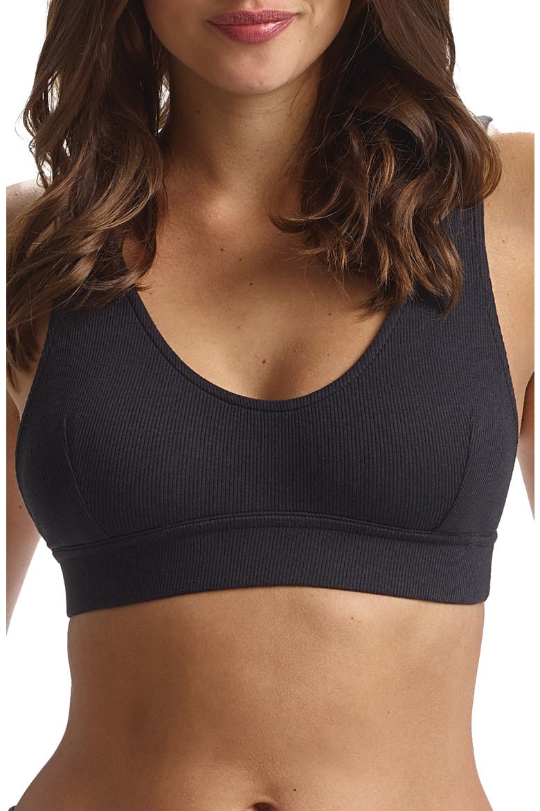 Luxury Rib Bralette, Main, color, BLACK