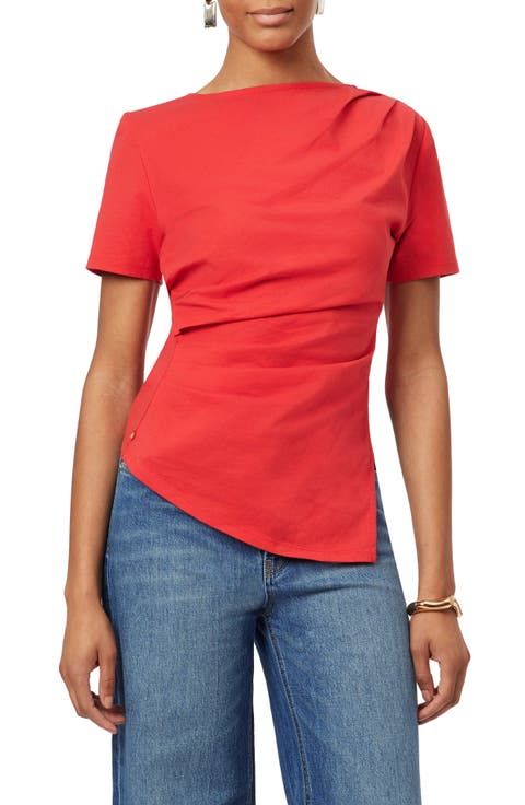 Gathered Asymmetric Tee