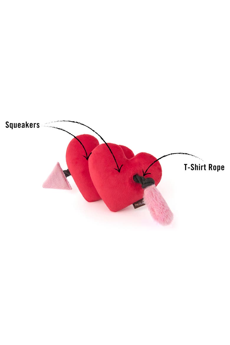 Puppy Love, Furever Hearts Plush Toy, 2 Squeaker Hearts, Alternate, color, Red