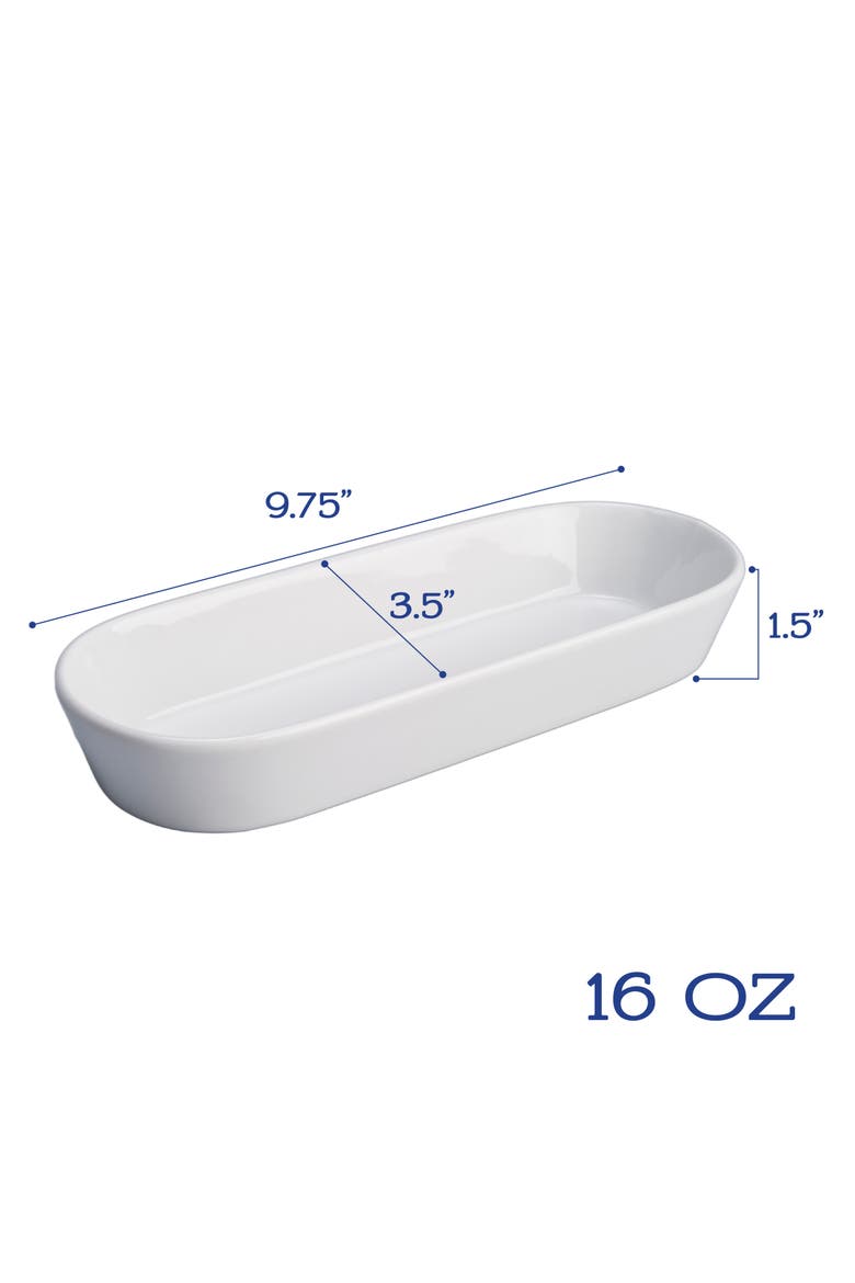 Oslo Set of 2 Oblong Baking Dishes, Alternate, color, WHITE