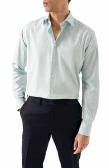 Eton Slim Fit Check Cotton Dress Shirt