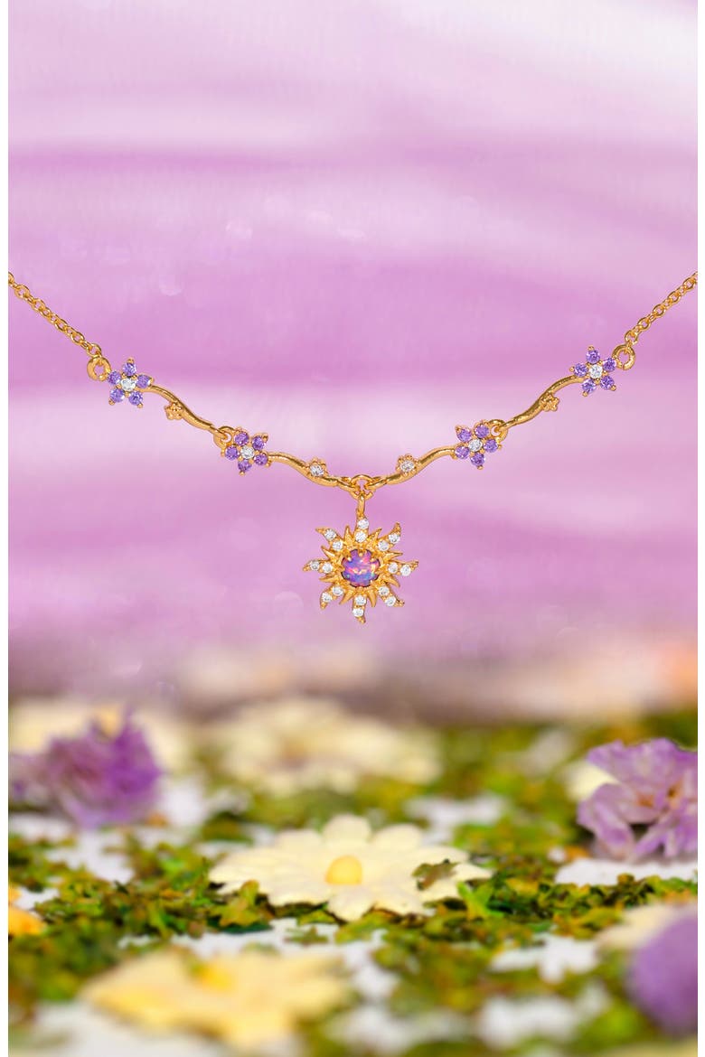 Disney Tangled Cubic Zirconia Pendant Necklace, Alternate, color, GOLD