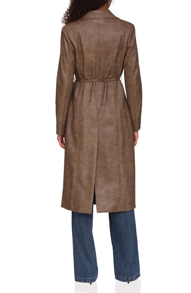 Avec Les Filles Double Breasted Faux Leather Coat, Alternate, color, Java