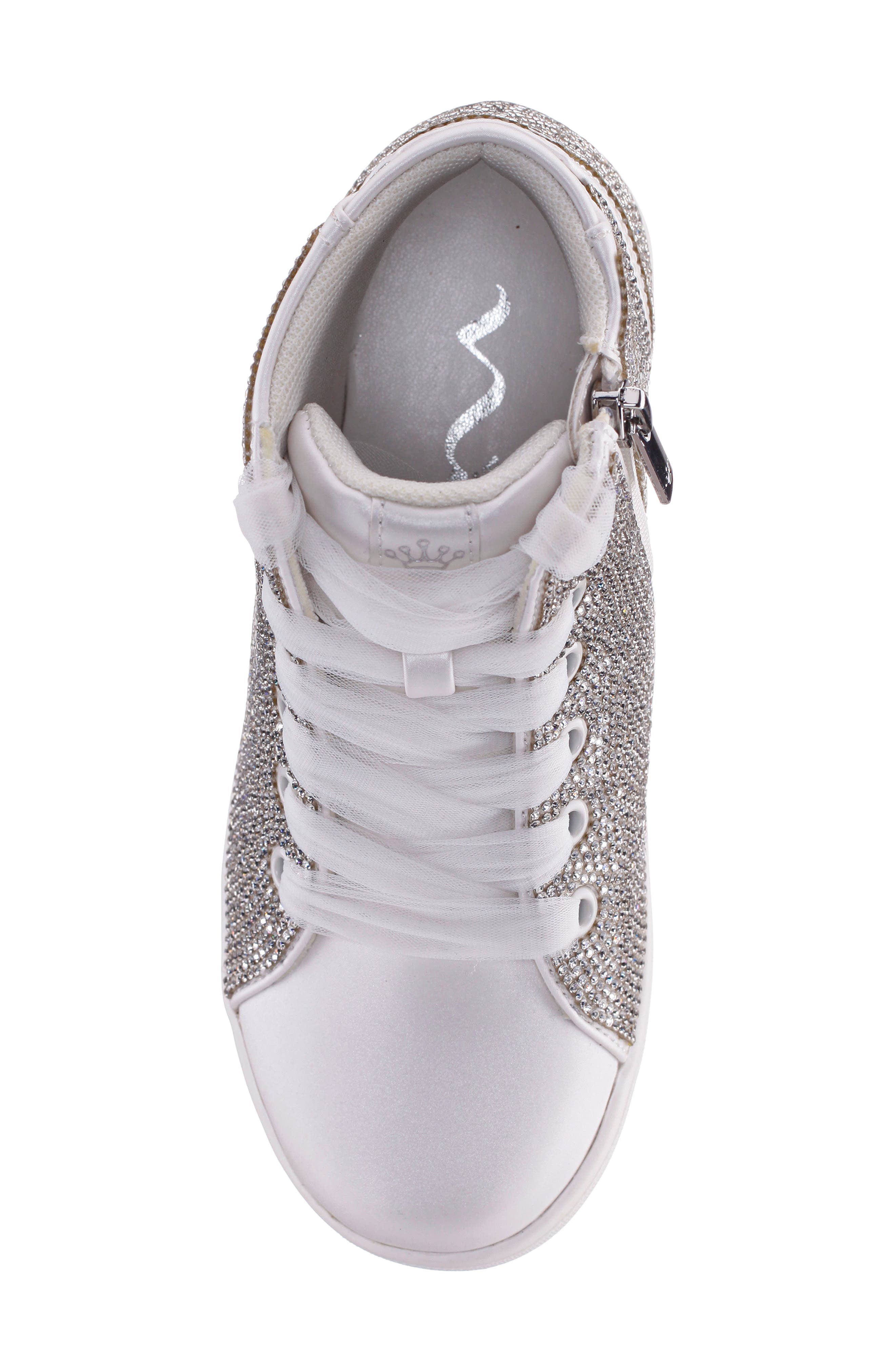 Nina Kids' Kula High Top Sneaker, Alternate, color, White Smooth Stones