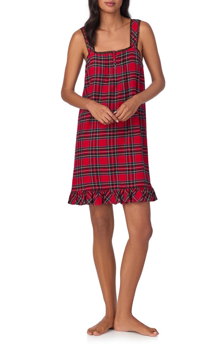 Lauren Ralph Lauren Sleeveless Plaid Nightgown, Main, color,