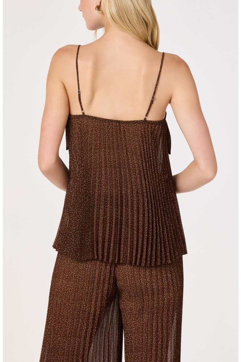 Jantine Pleated Top, Alternate, color, BROWN POLKADOT
