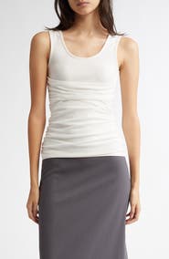 Paloma Wool Vichyl Gathered Overlay Tank