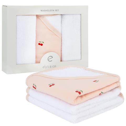 Baby Towel Wash Cloth Pink 3 Pack