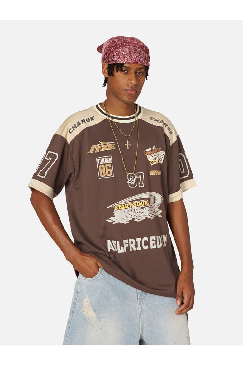 Contrast Color Soccer Jersey, Main, color, Coffee