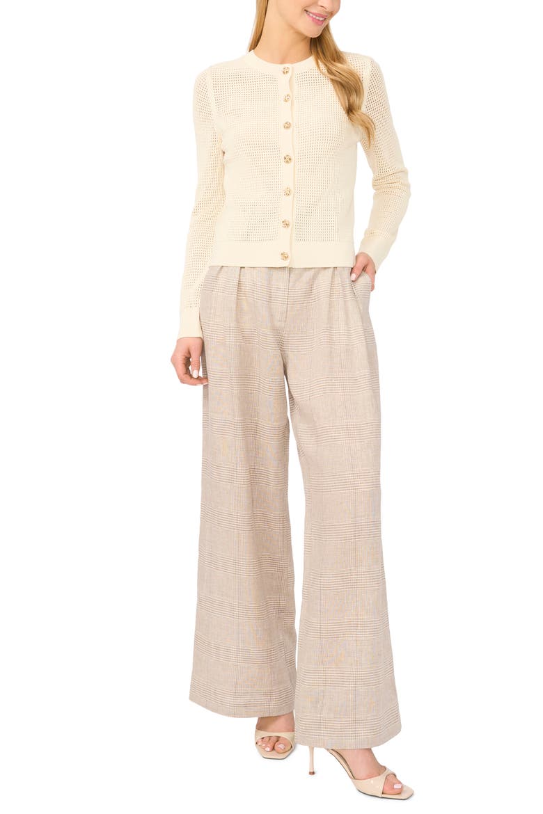 Kayla Pointelle Cardigan, Alternate, color, CRYSTAL CREAM