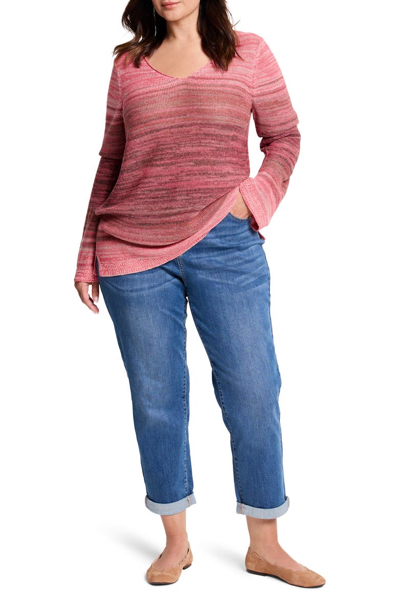 Hazy Shades Linen Blend Sweater, Alternate, color, PINK MULTI