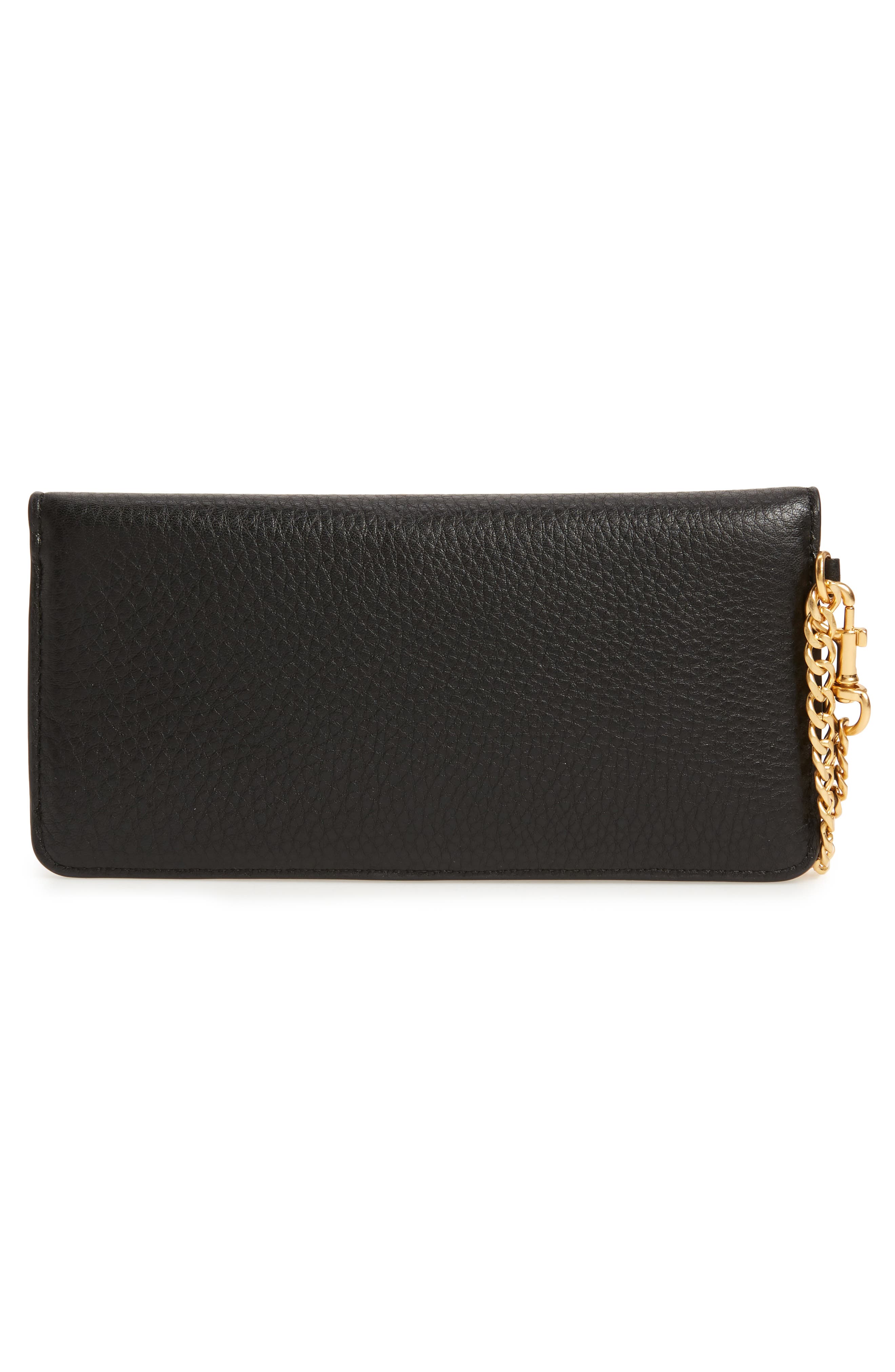 Chelsea Leather Wristlet Wallet, Alternate, color, BLACK