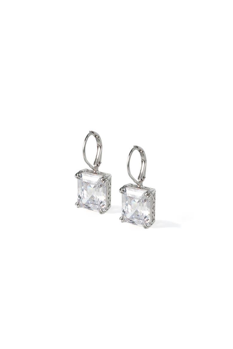 Coconut Glow Earrings, Main, color, Sliver & Crystal Clear